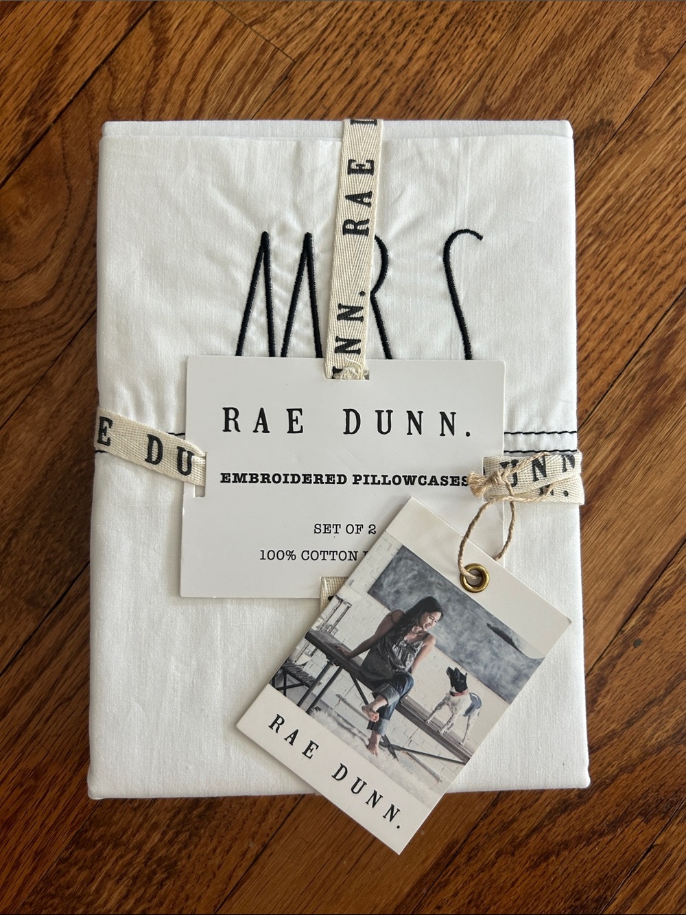 Rae Dunn Mr and Mrs Embroidered Pillowcases